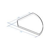 GLASS SHELF 10MM CLEAR TOUGHENED TRIANGLE 200 X 200